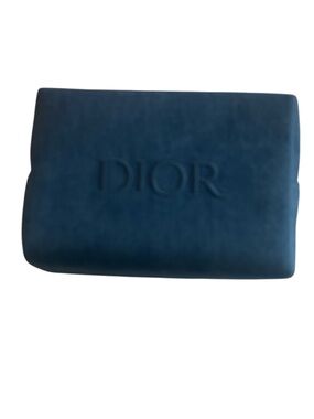 Dior Deep Blue Suede Logo Clutch
